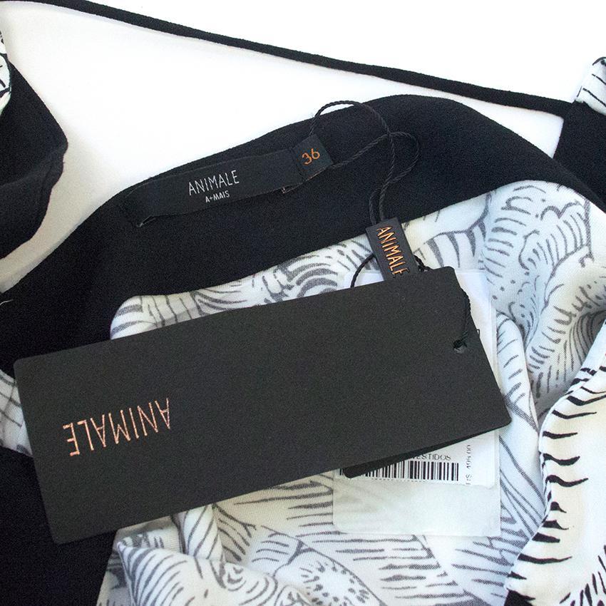 Animale black and white pattern top