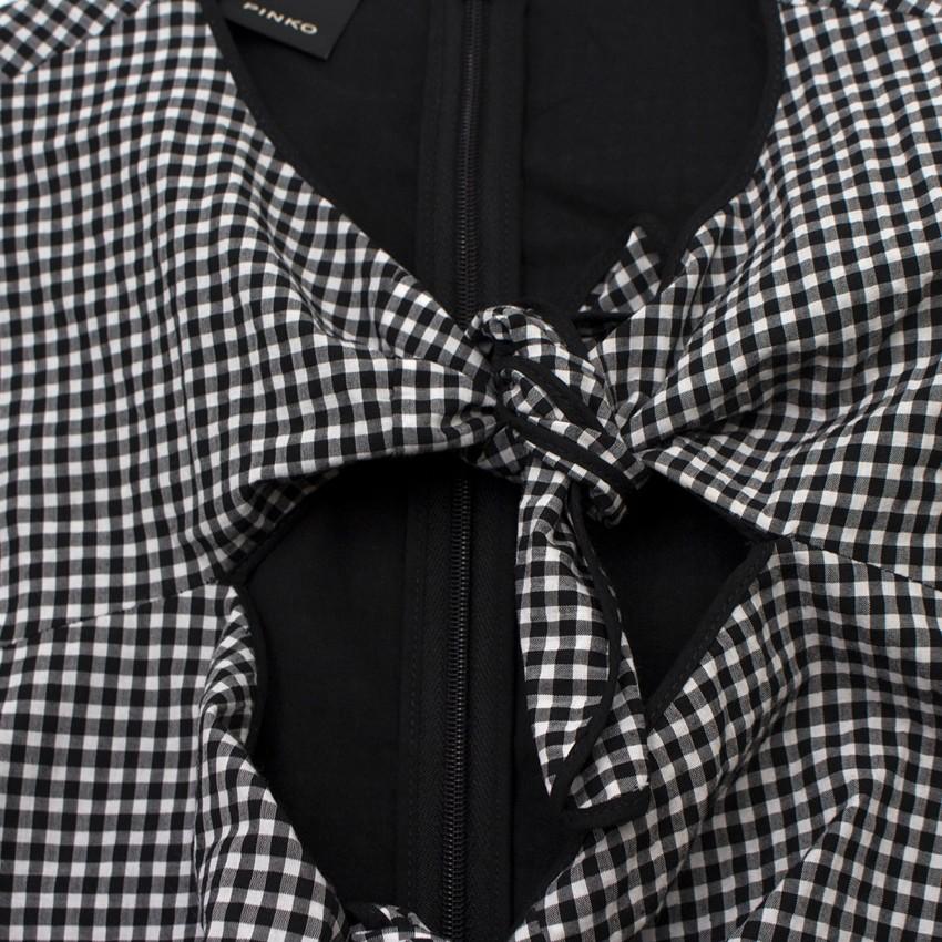 Pinko Gingham Sleeveless Tie-front Top