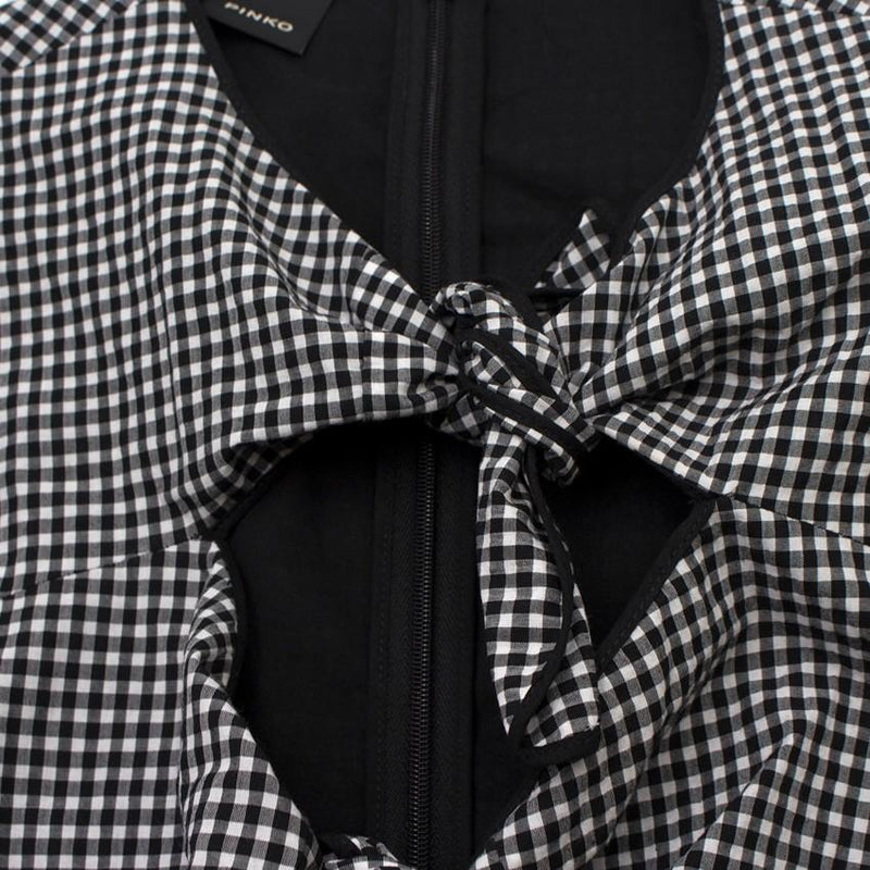 Pinko Gingham Sleeveless Tie-front Top