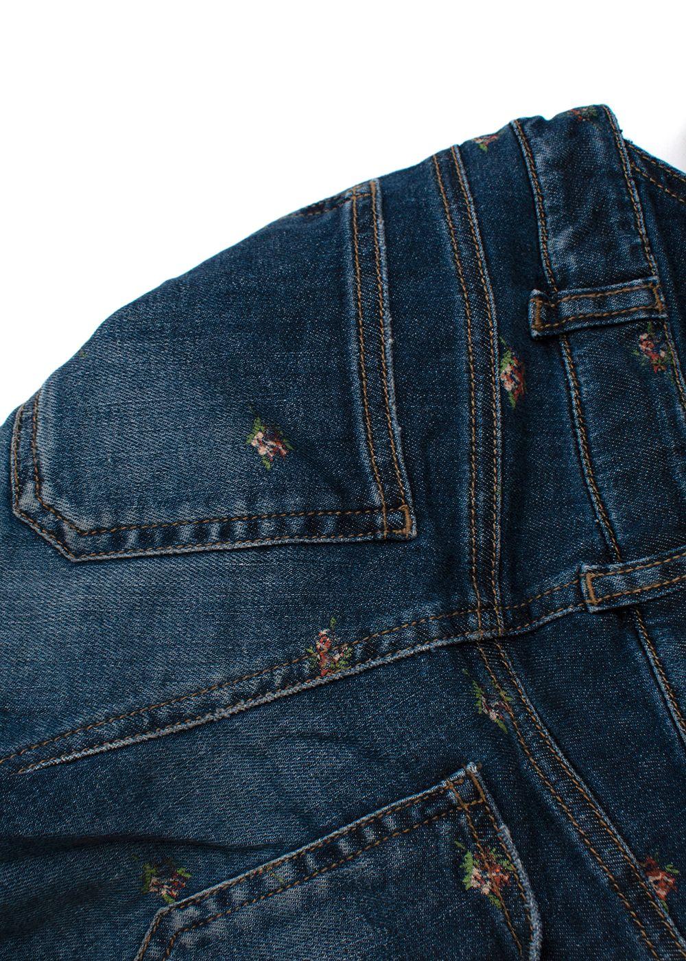 Bonpoint Denim Floral Print Overalls 8 Years