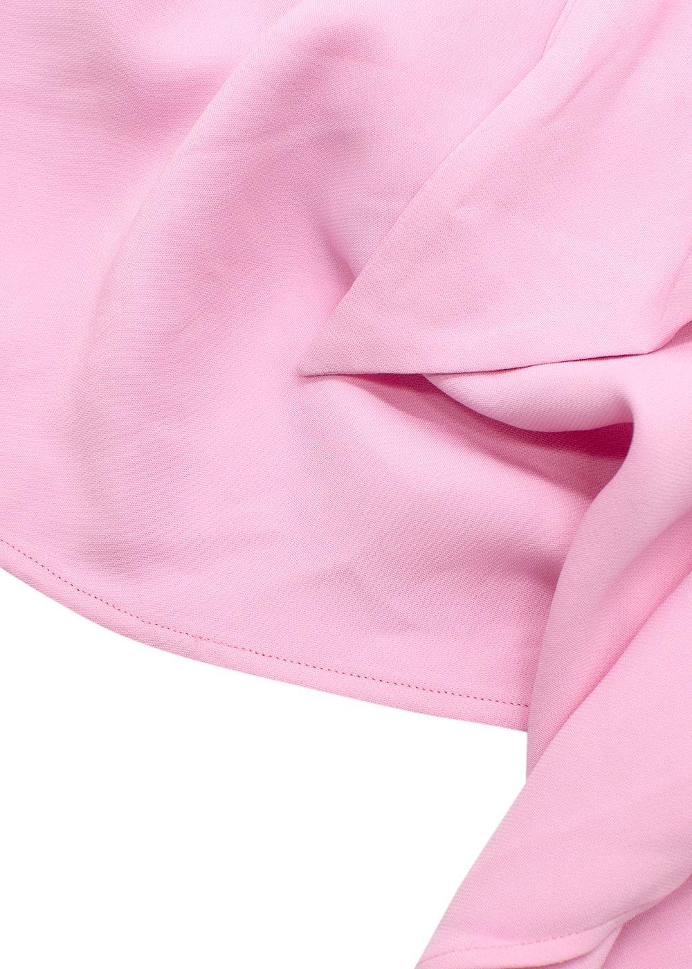 The Attico “Becky” Cutout Woven Mini Dress in Bubblegum Pink