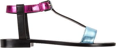 SAINT LAURENT Nu Pied T-strap Flat Sandal Shoe Flat
