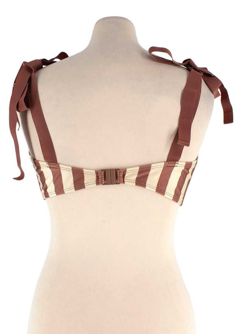 Zimmermann Brown and Yellow Stripe Bikini