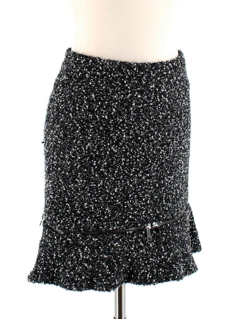 Karl Lagerfeld Boucle Tweed Effect Zip Hem Skirt