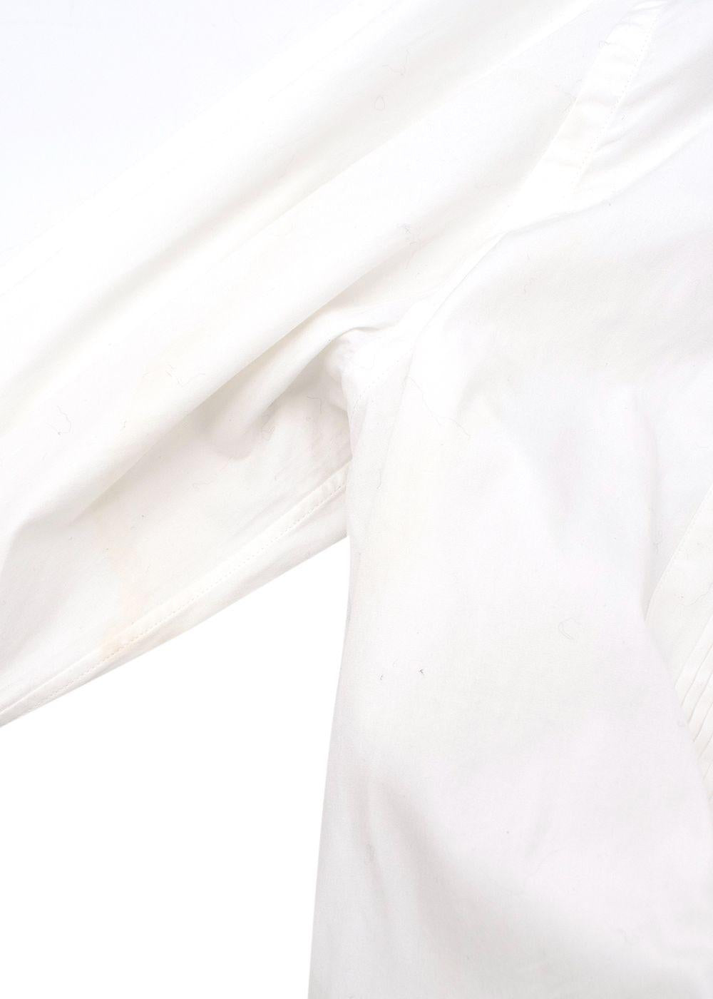 Tom Ford White Cotton Pleated Tuxedo Shirt