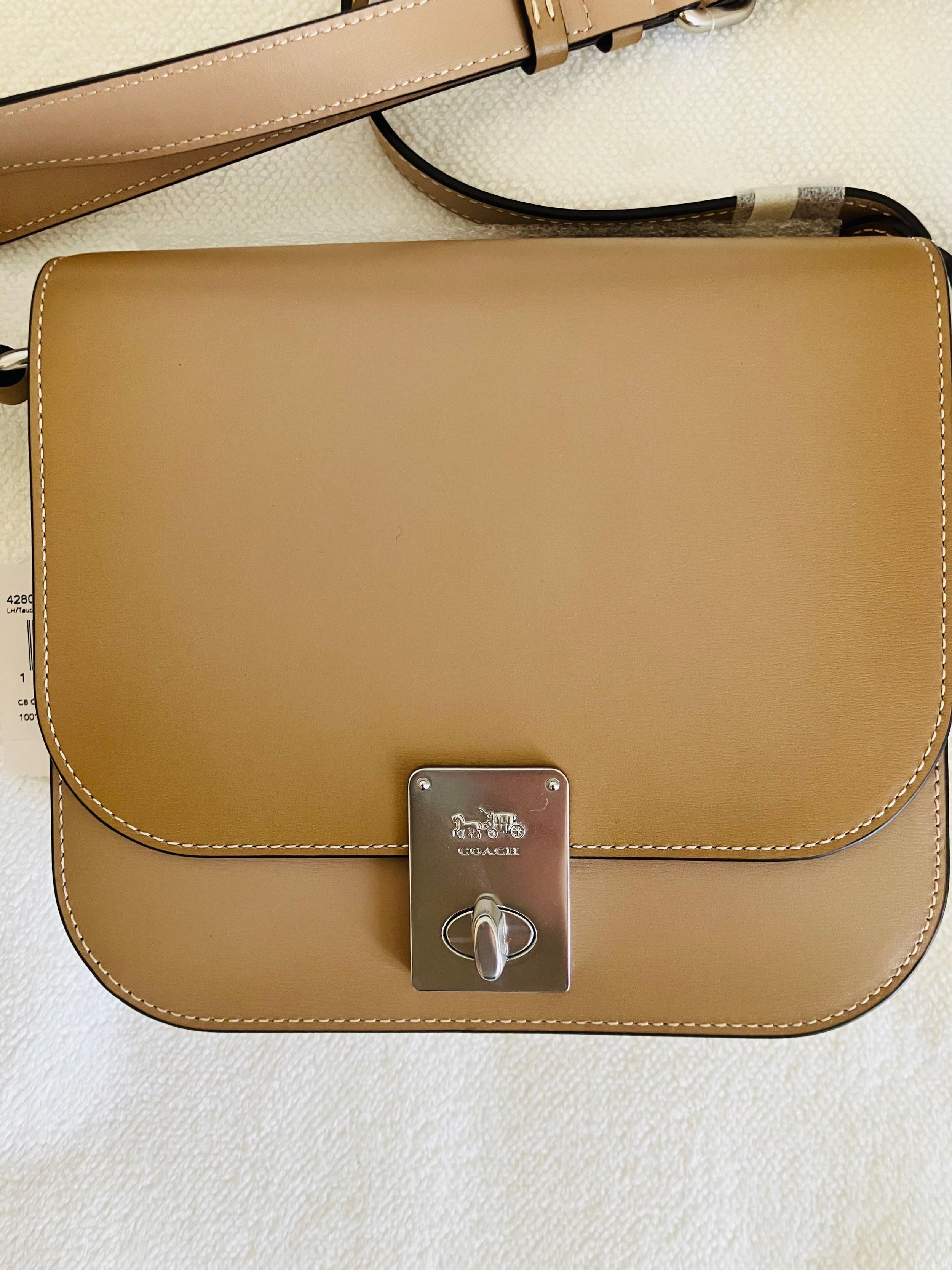 Coach Taupe Hutton Saddle bag