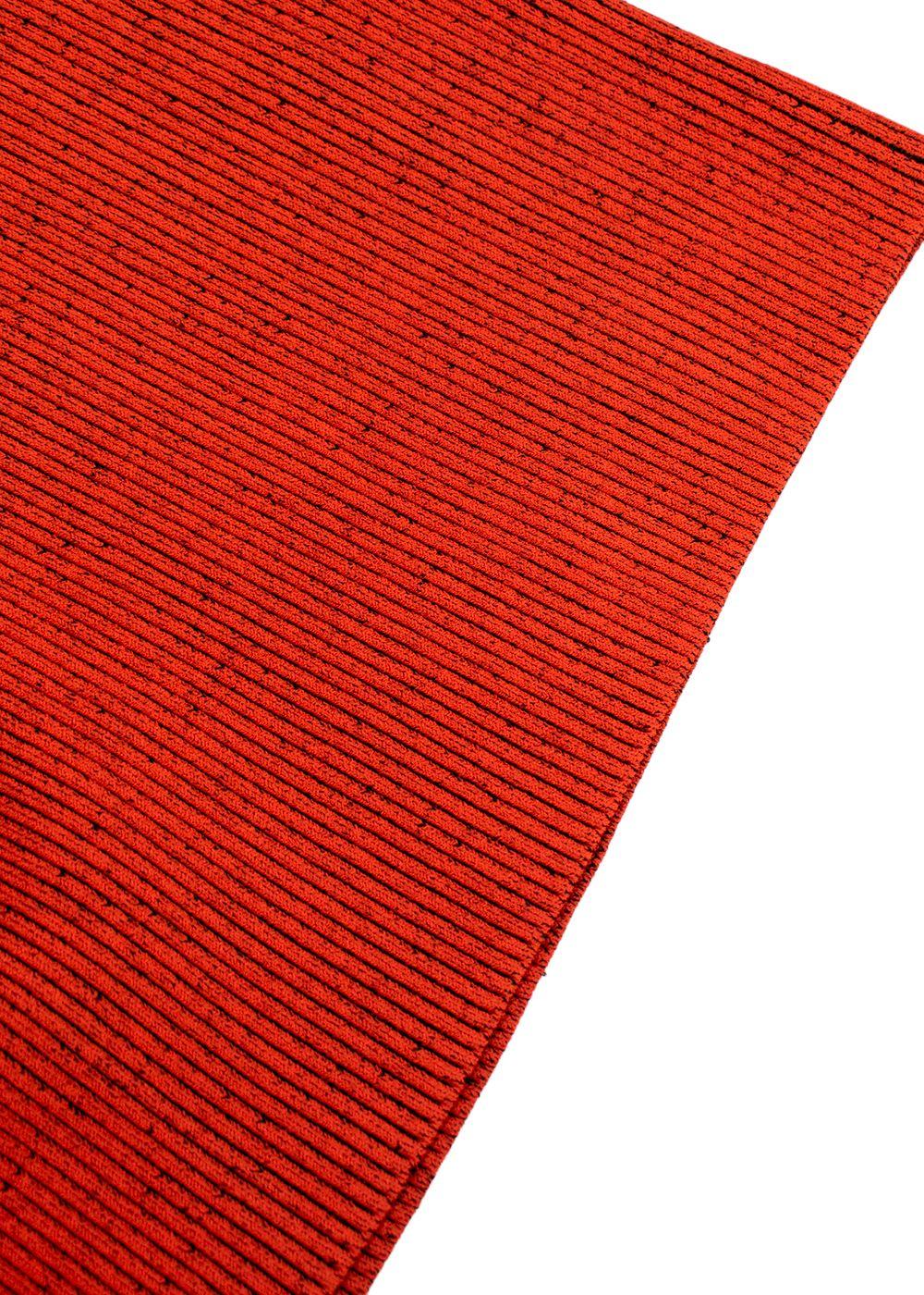 Proenza Orange Ribbed Knit High Neck Top
