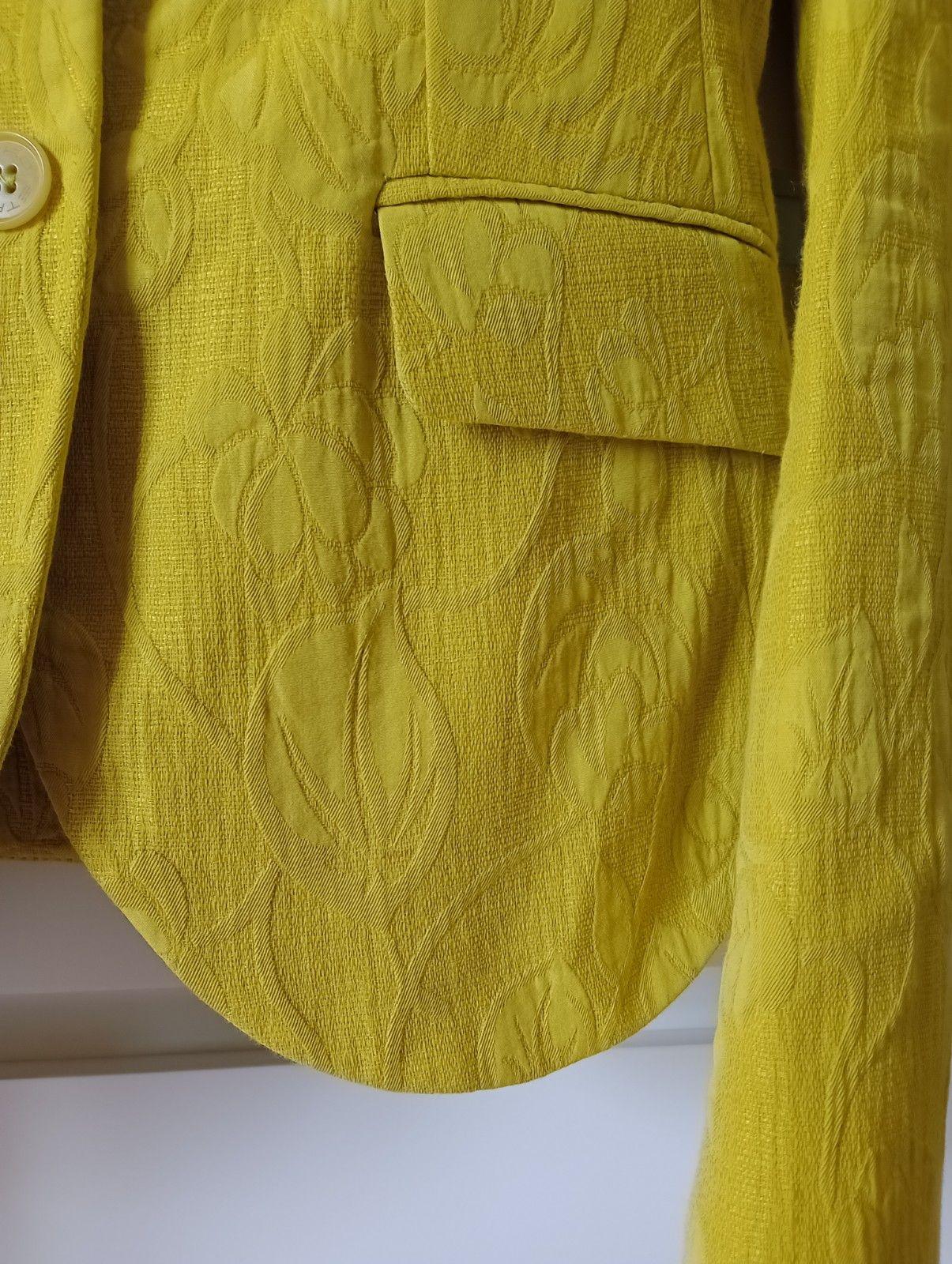 Yellow Jacquard Relief Pattern Blazer