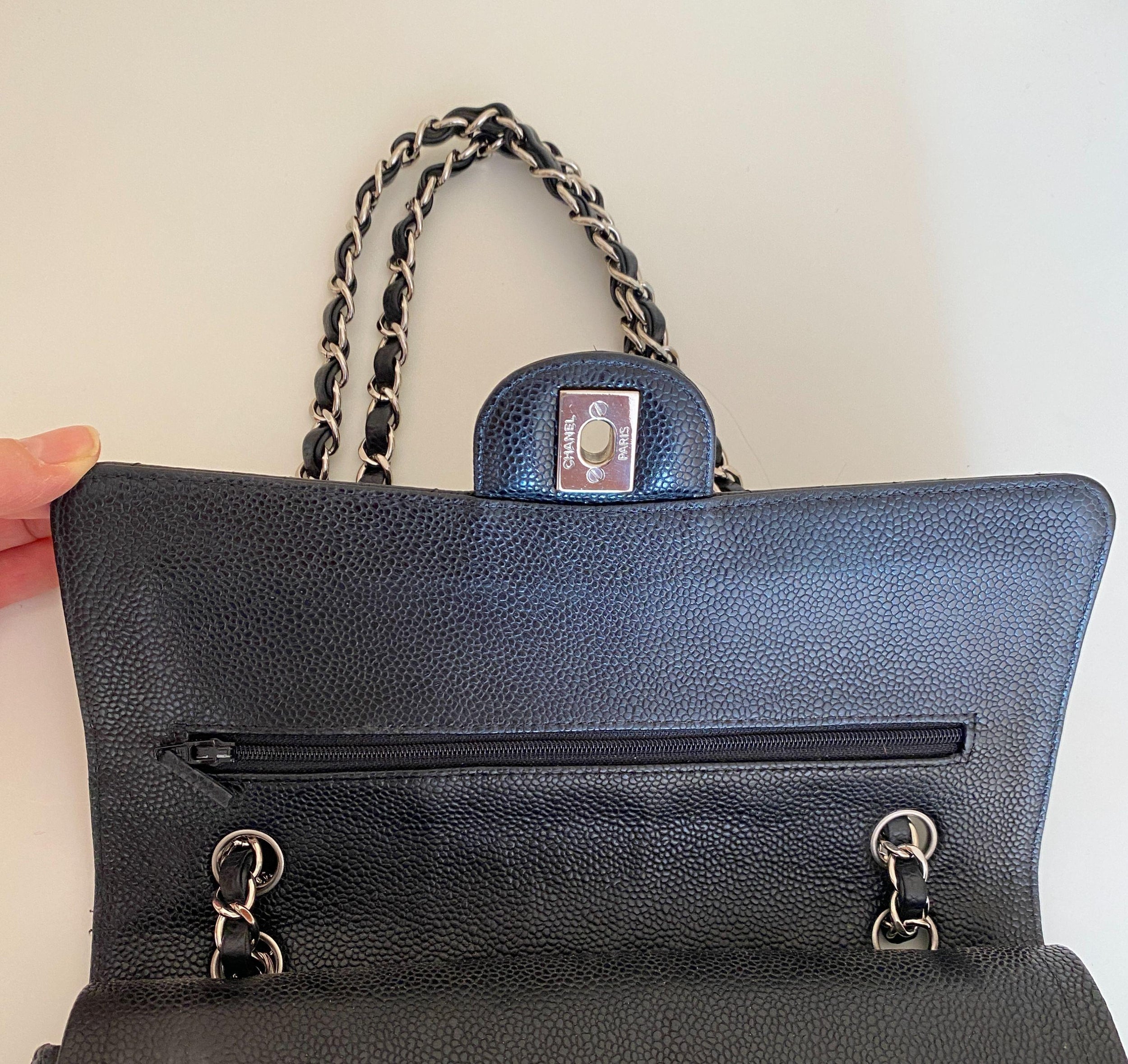 Chanel Medium Black Classic Caviar Double Flap Bag