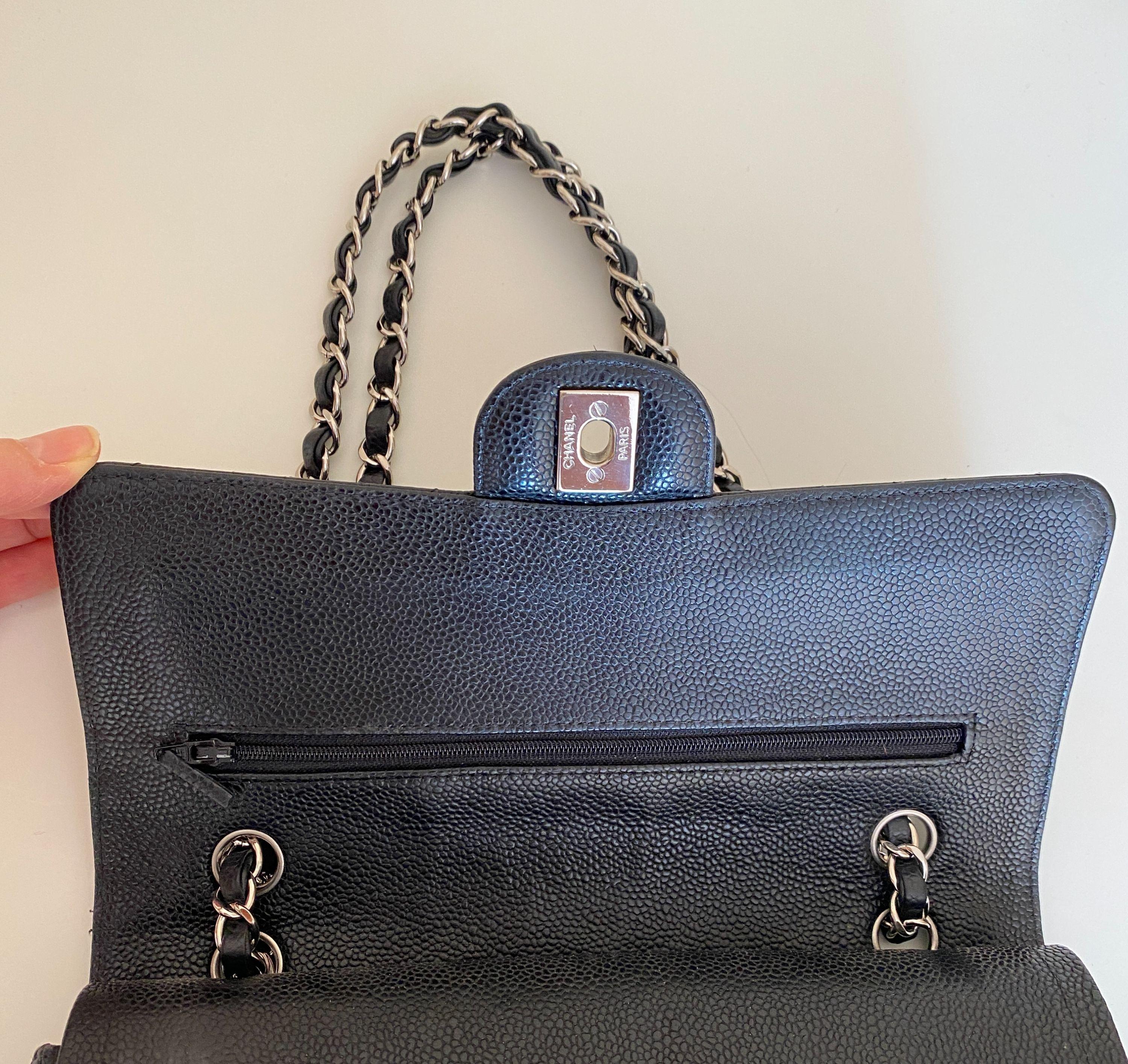 Chanel Medium Black Classic Caviar Double Flap Bag