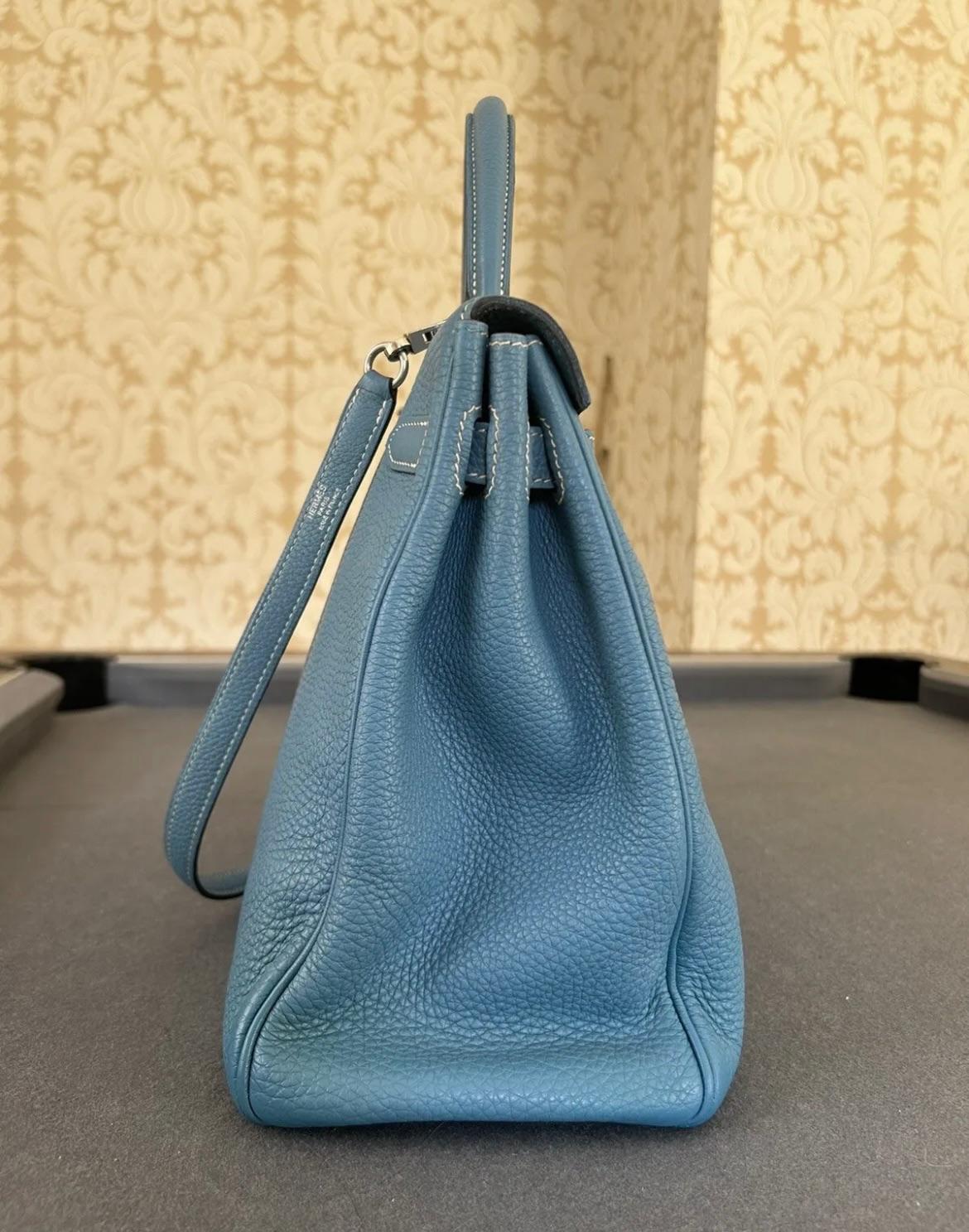 Blue Jeans Togo Leather Kelly Bag
