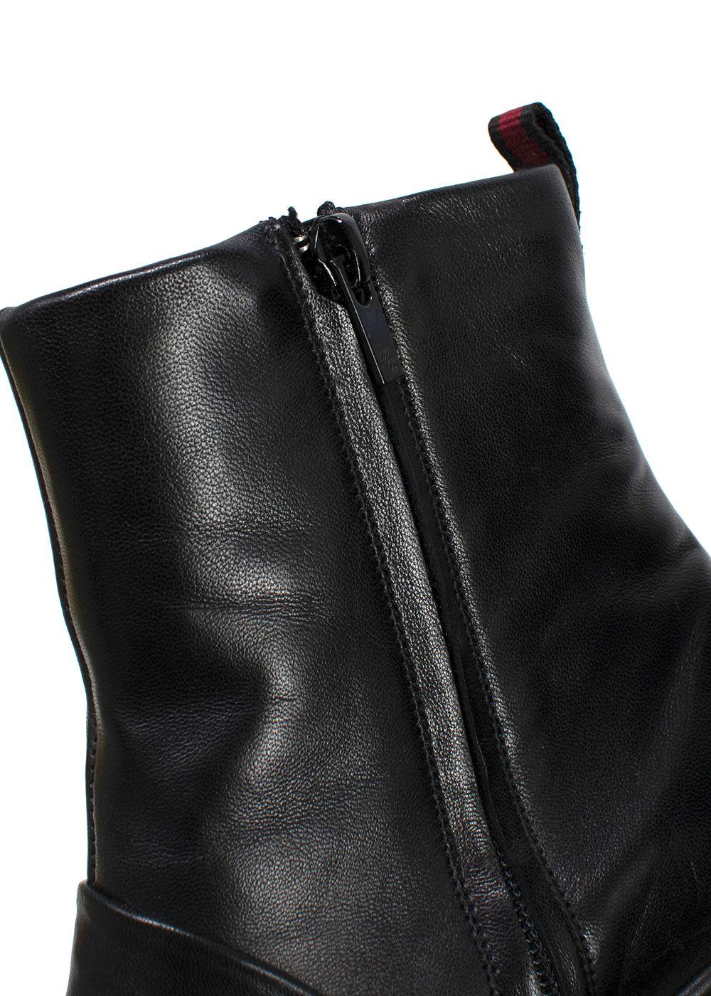 Robert Clergerie Black Leather Platform Ankle Boot