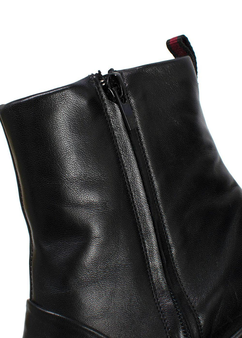 Robert Clergerie Black Leather Platform Ankle Boot
