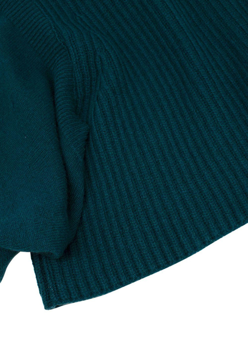 Antonio Berardi Teal Cold-shoulder Merino wool & Cashmere Jumper