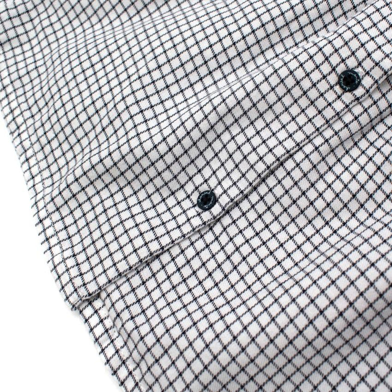 Marie Chantal White/Navy Check Cotton Long Sleeve Shirt