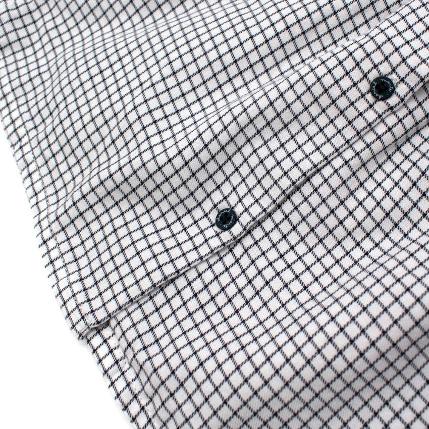 Marie Chantal White/Navy Check Cotton Long Sleeve Shirt