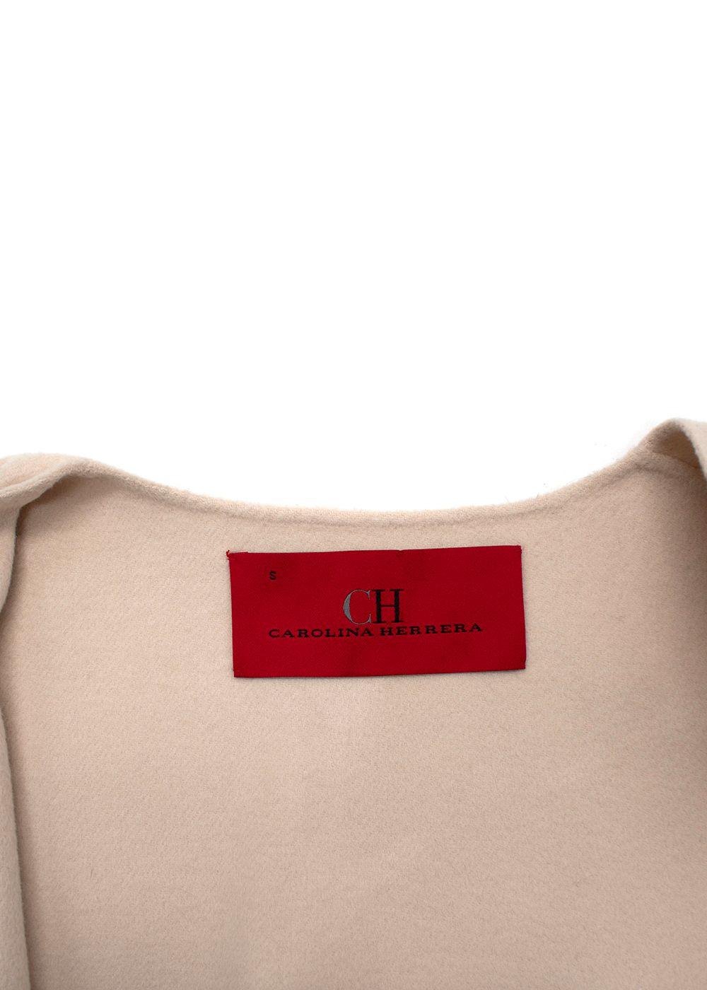 Carolina Herrera Beige Sleeveless Longline Wool Gilet