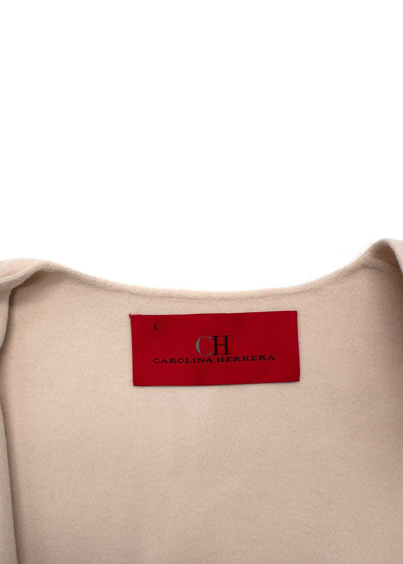 Carolina Herrera Beige Sleeveless Longline Wool Gilet