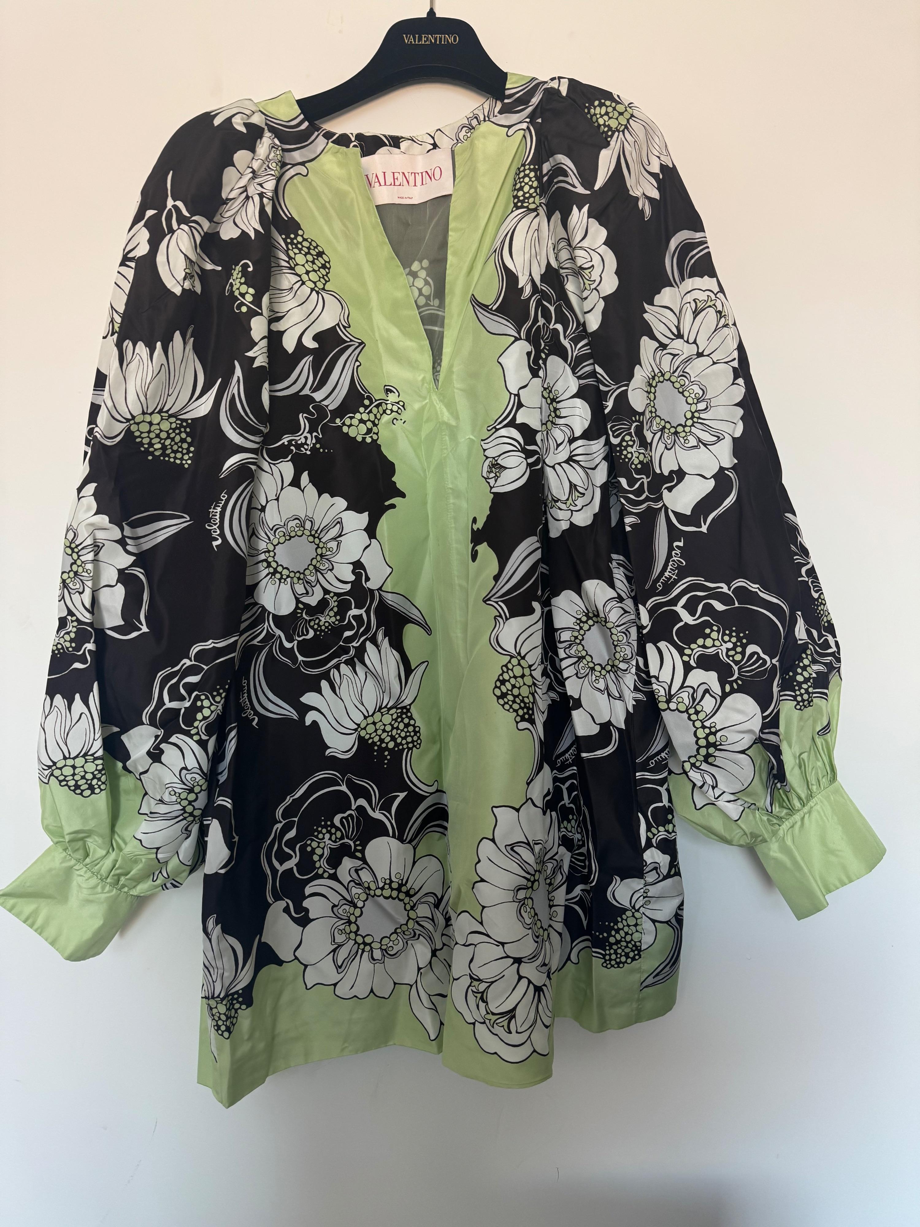 Valentino Floral Print Silk Mini Dress
