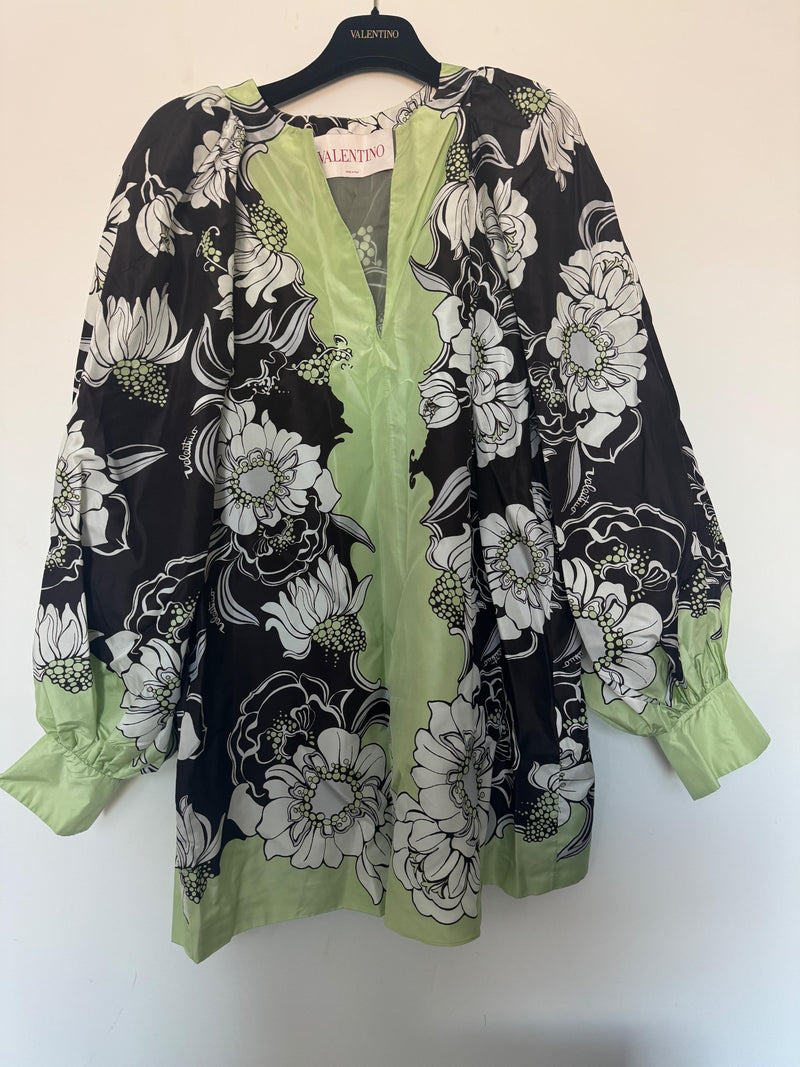 Valentino Floral Print Silk Mini Dress
