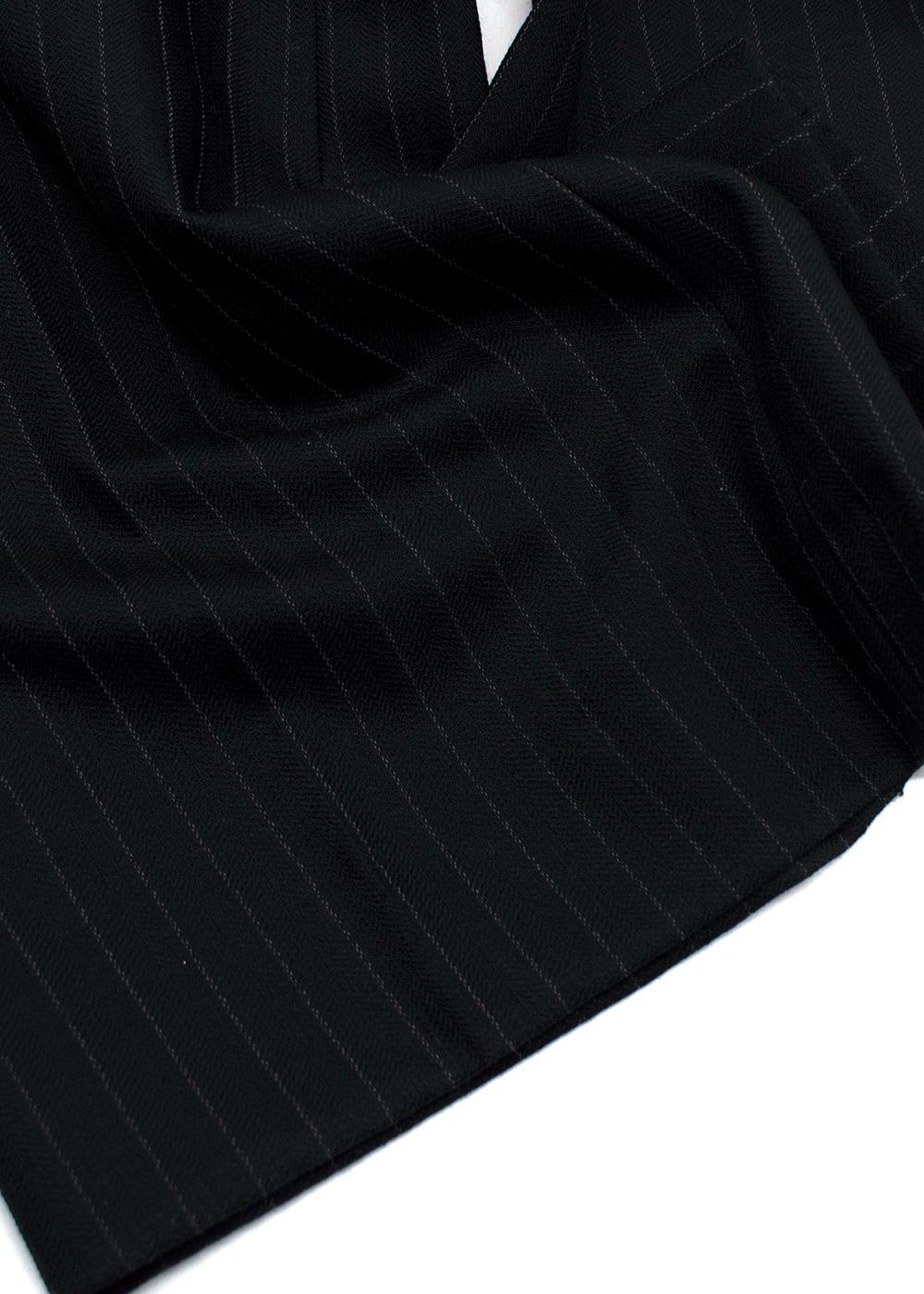 Nili Lotan Black Pinstripe Wide Leg Trousers