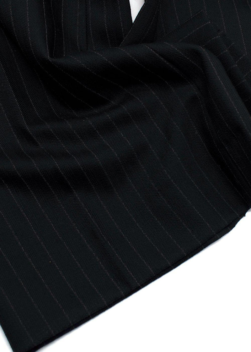 Nili Lotan Black Pinstripe Wide Leg Trousers