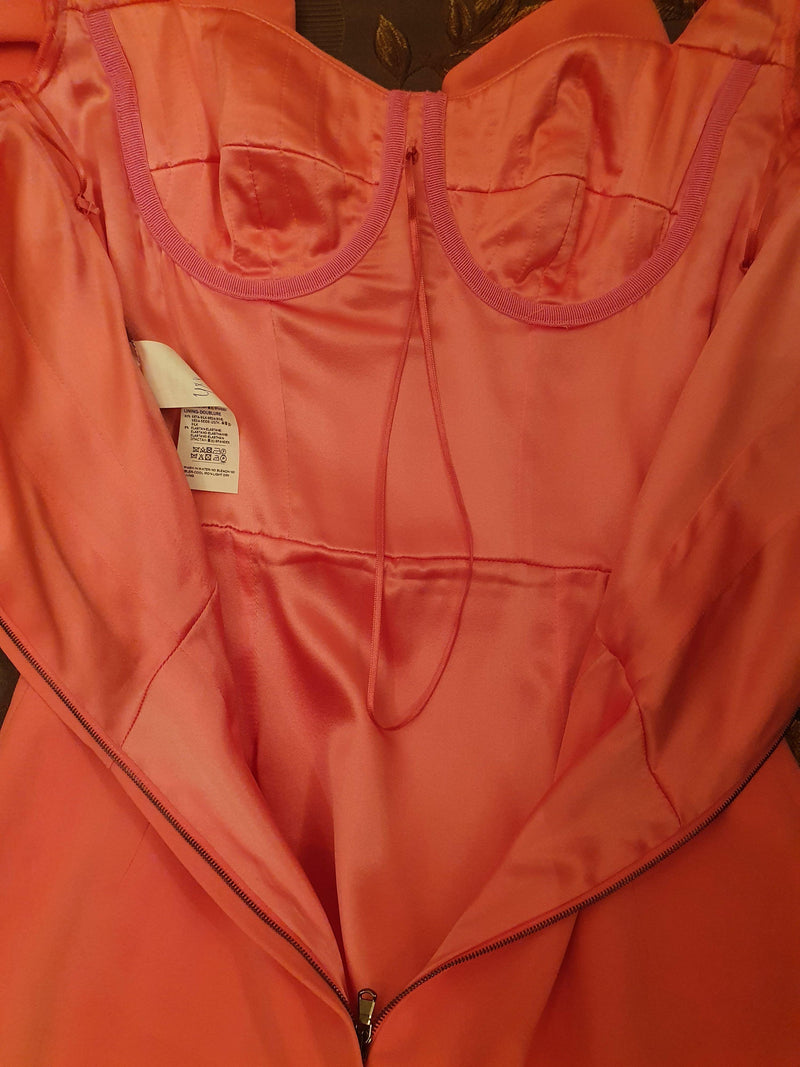 Pink Crepe Bustier Dress