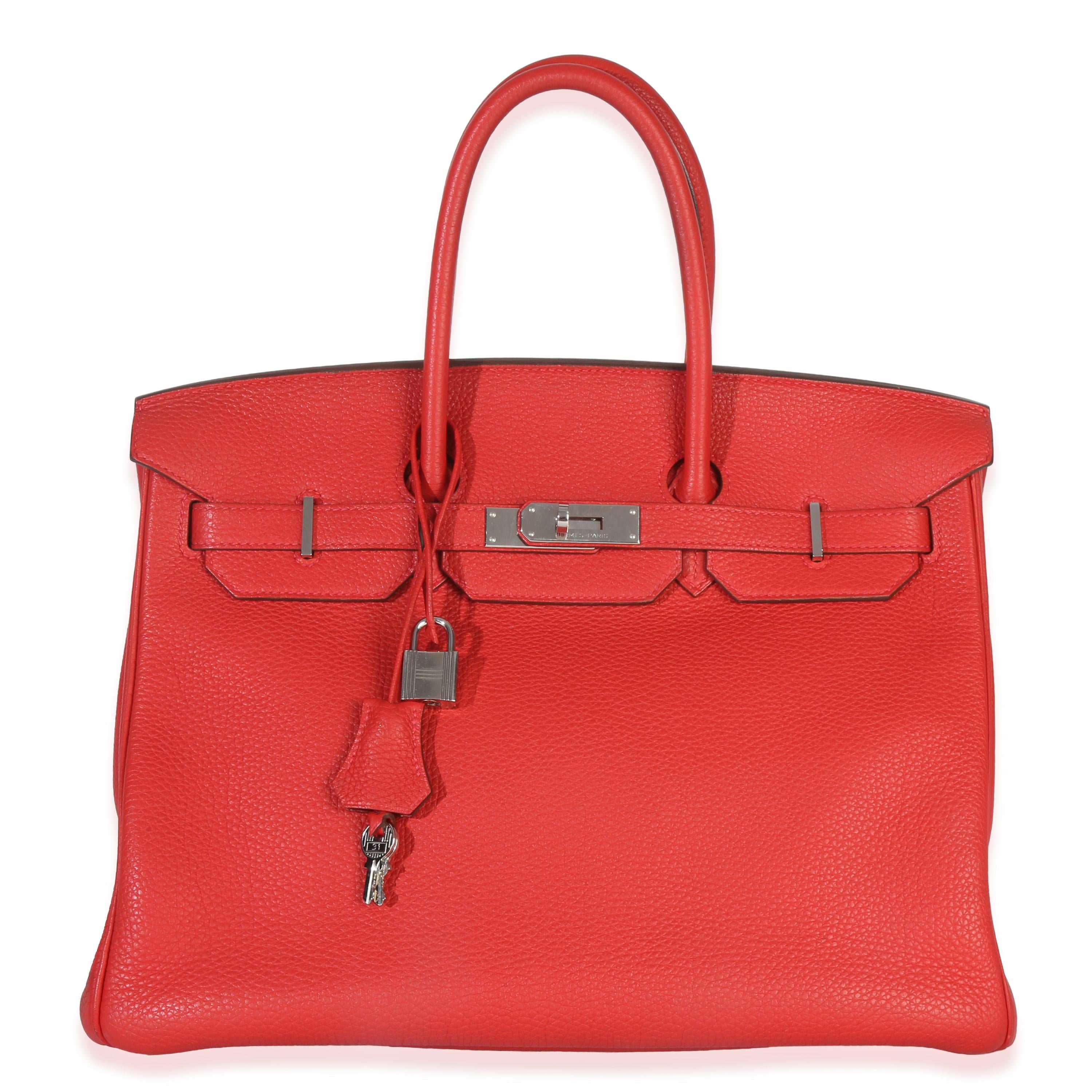 Hermès Togo Birkin 35 PHW Rouge Casaque