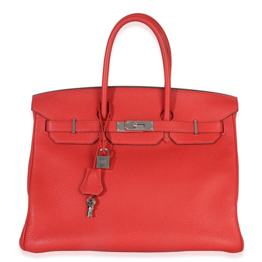 Hermès Togo Birkin 35 PHW Rouge Casaque