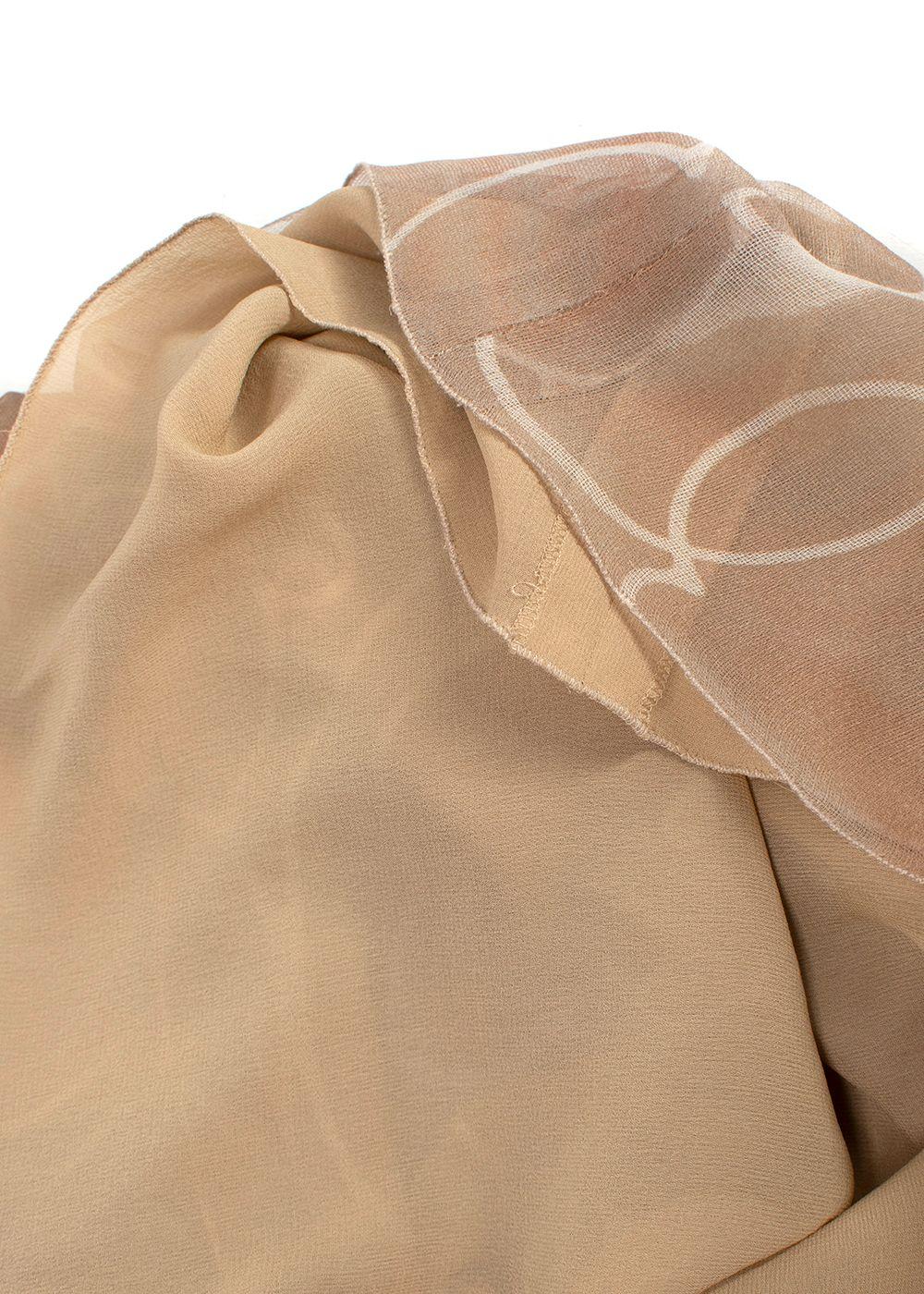 Chanel Vintage Silk Chiffon Camellia-Print Skirt