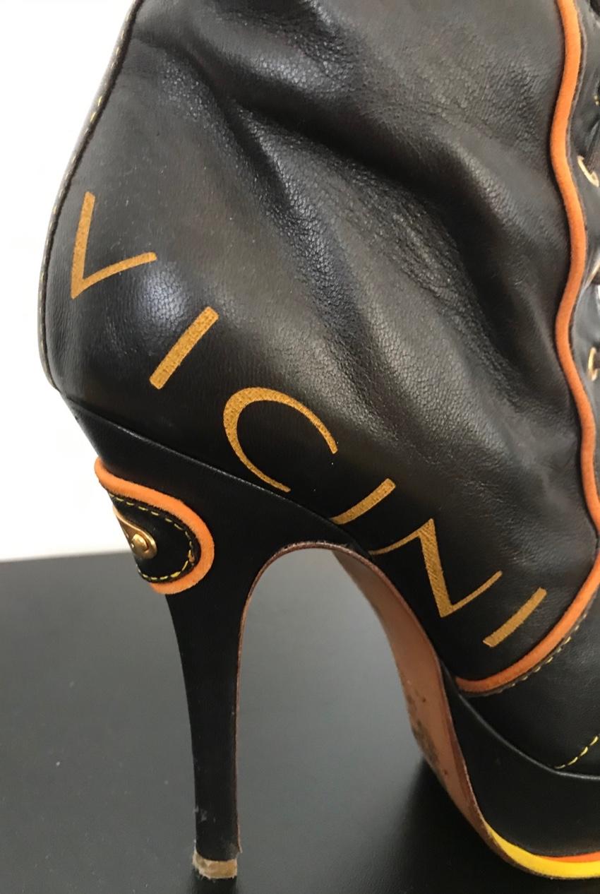 Vicini brown leather lace-up boots