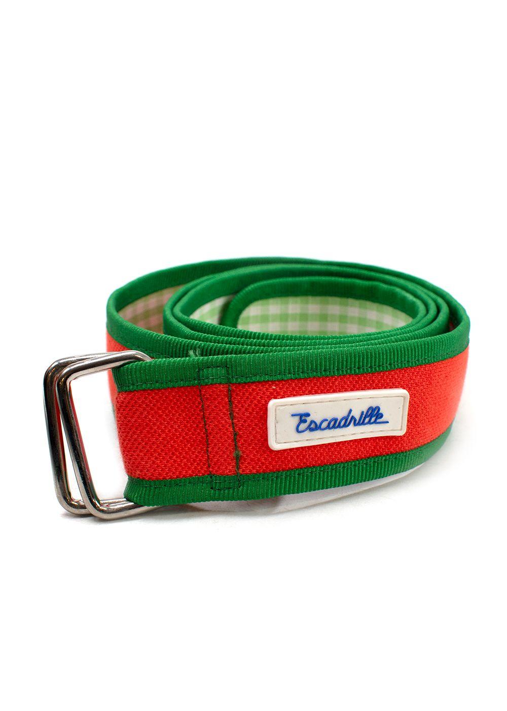 Escadrille Orange and Green Fabric Belt