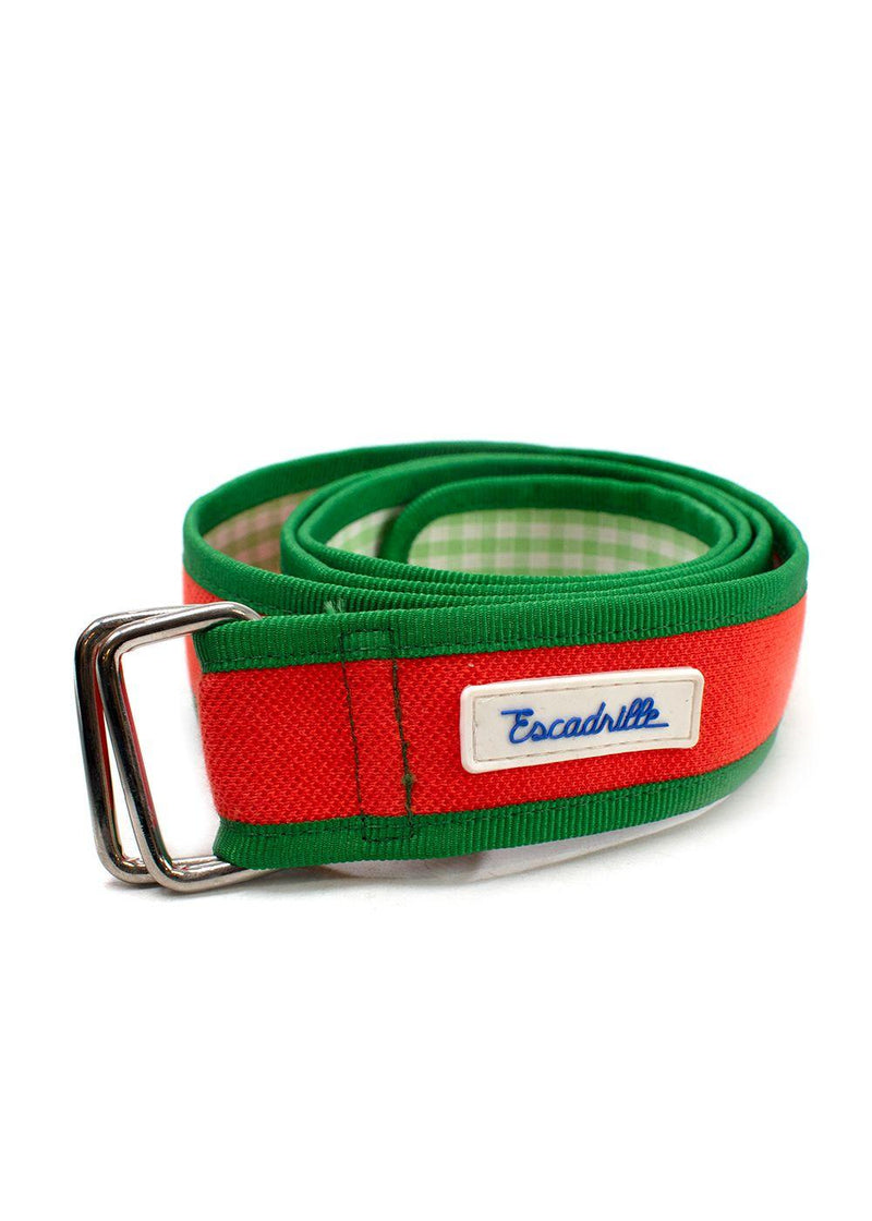 Escadrille Orange and Green Fabric Belt