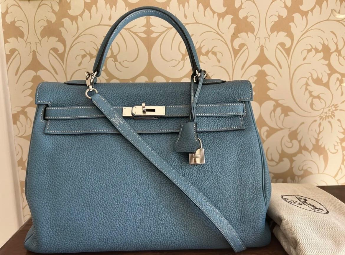 Blue Jeans Togo Leather Kelly Bag