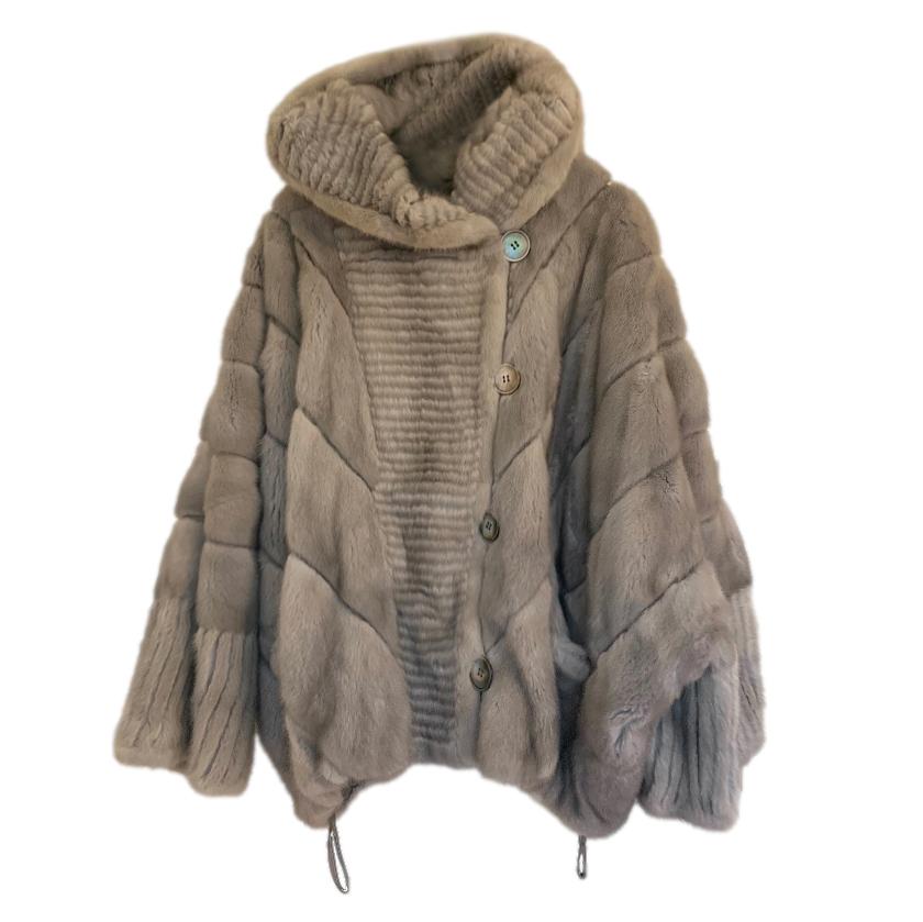 Vtoroy Mekhovoy Hooded Mink Fur Coat