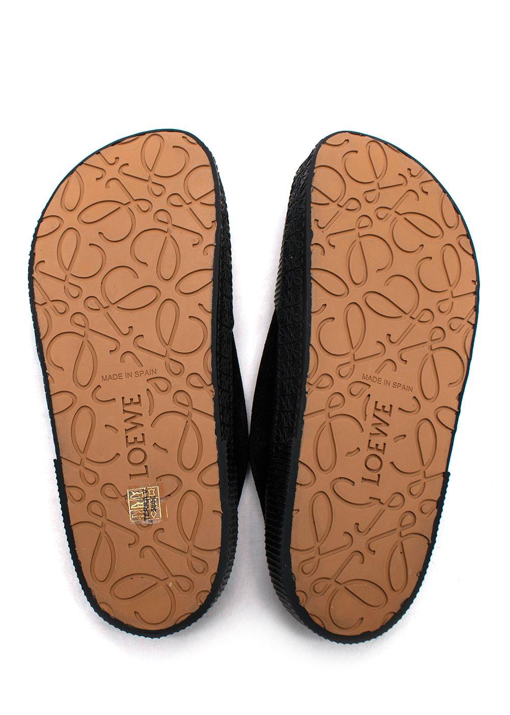 Loewe Black Suede Plimsoll Mules
