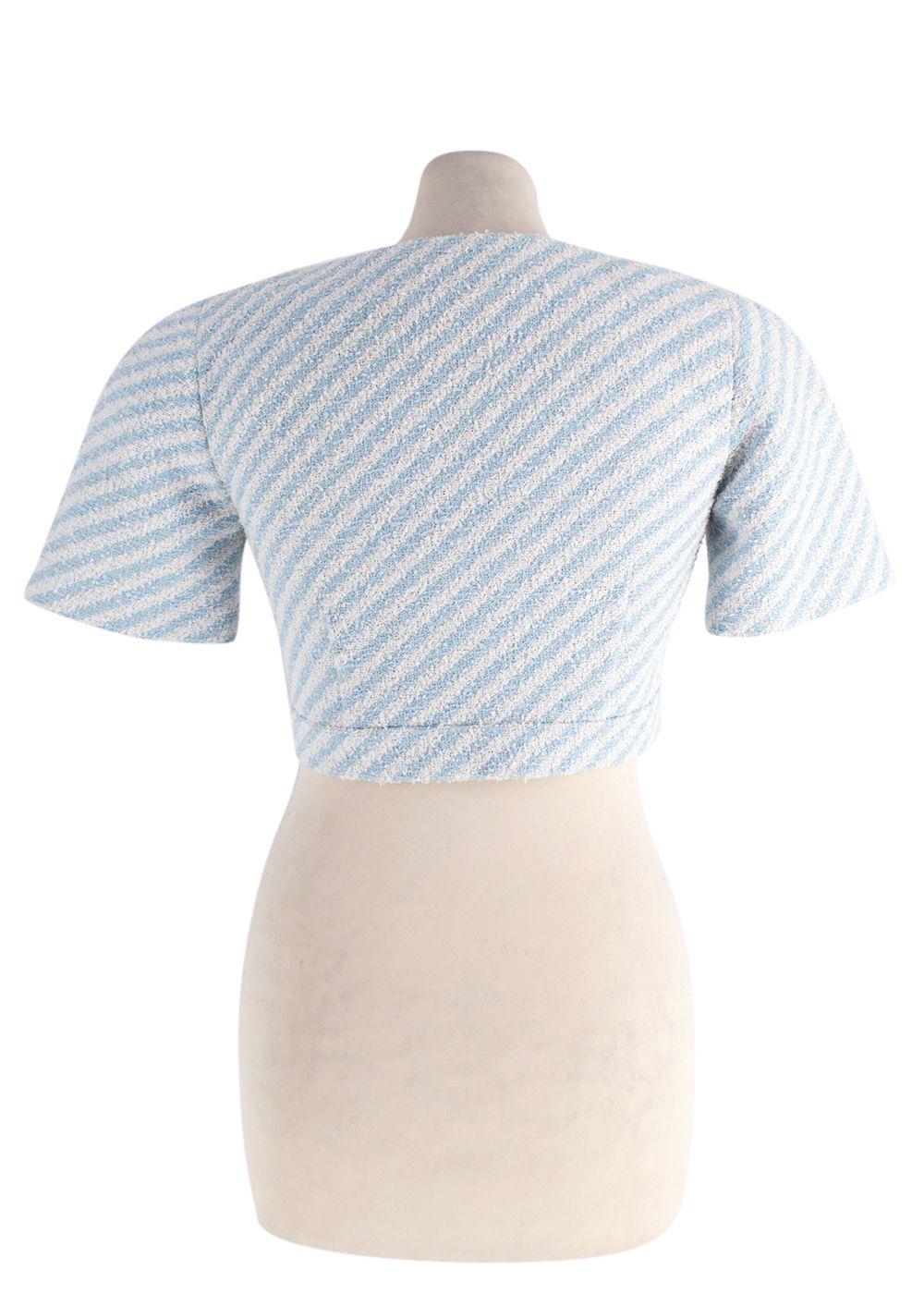 Alessandra Rich  Striped Tweed Cropped Jacket and Skirt