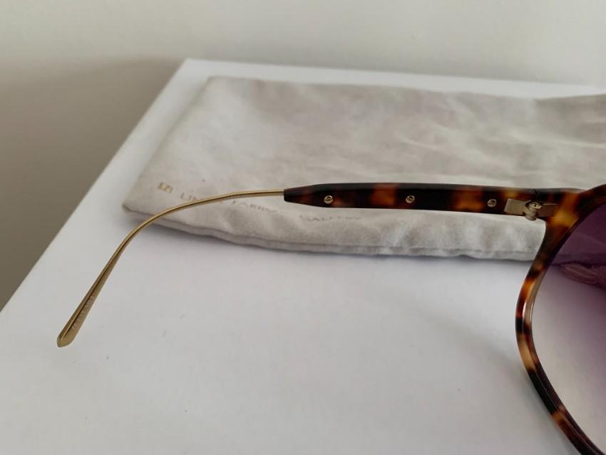 Linda Farrow Tortoiseshell Round Sunglasses