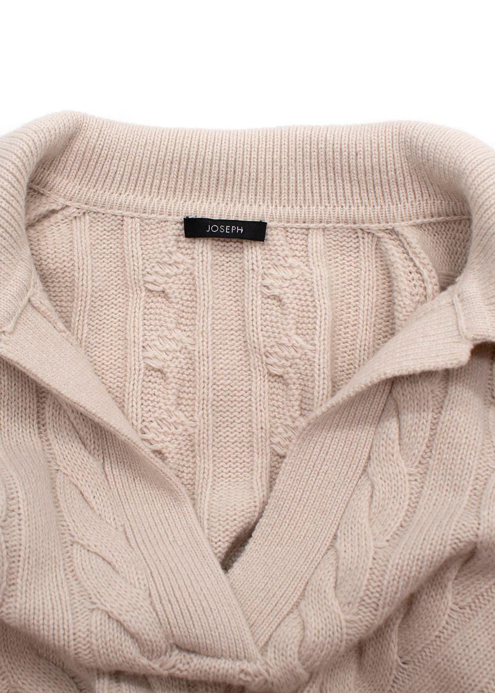 Joseph Cream Light Cable Knit Polo Neck Jumper