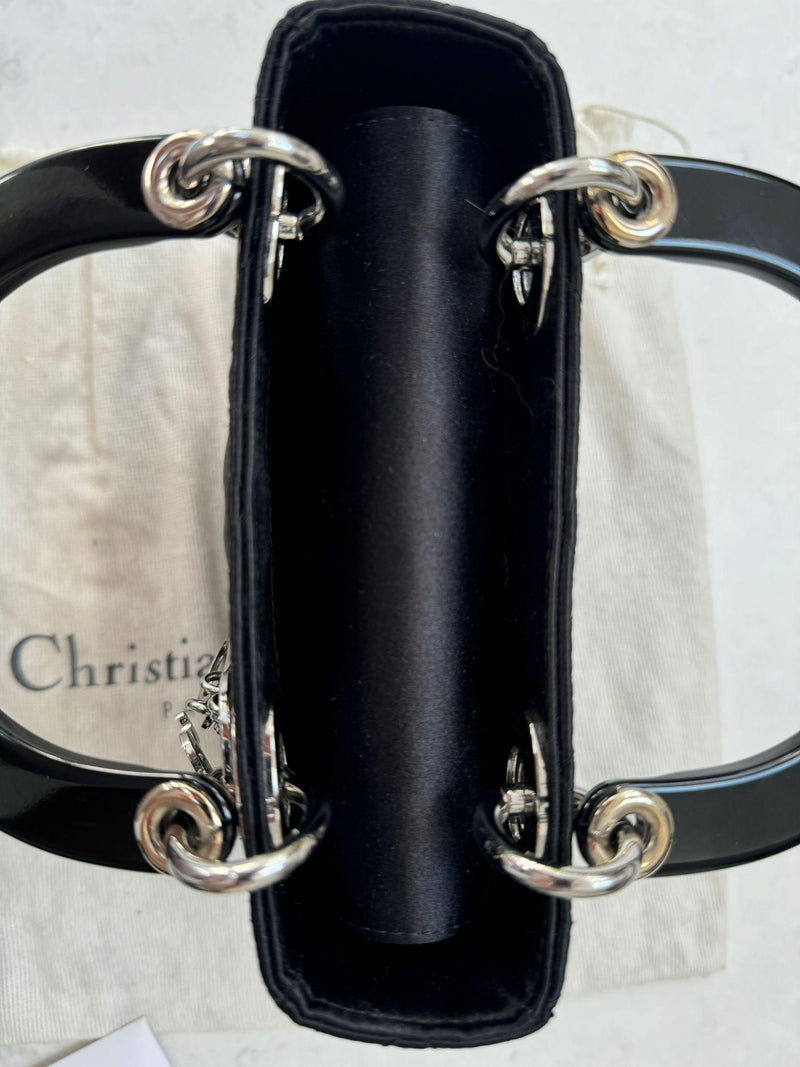 Mini Black Satin Lady Dior Bag