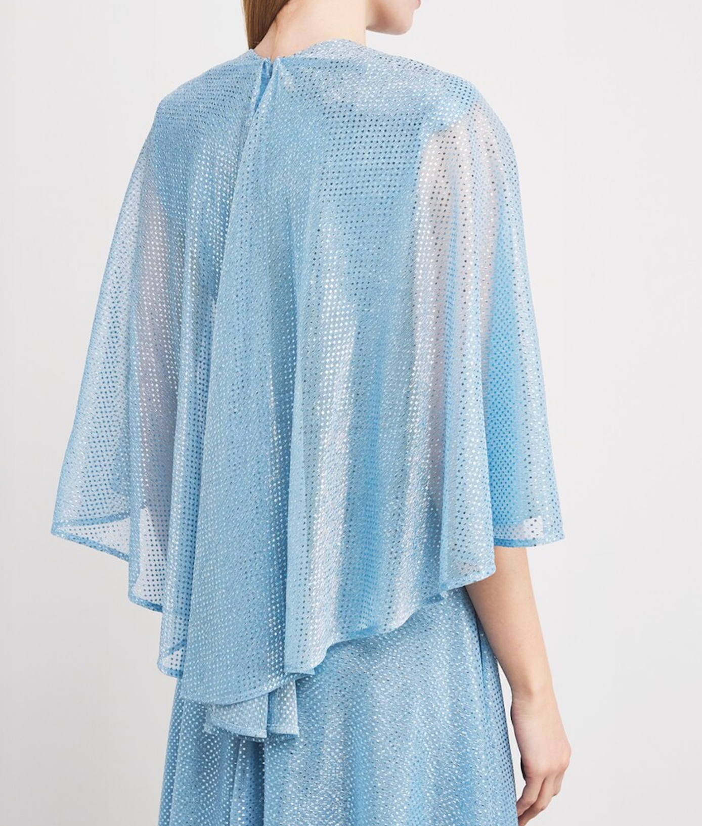 Talbot Runhof Tulle Cape-Detail Gown