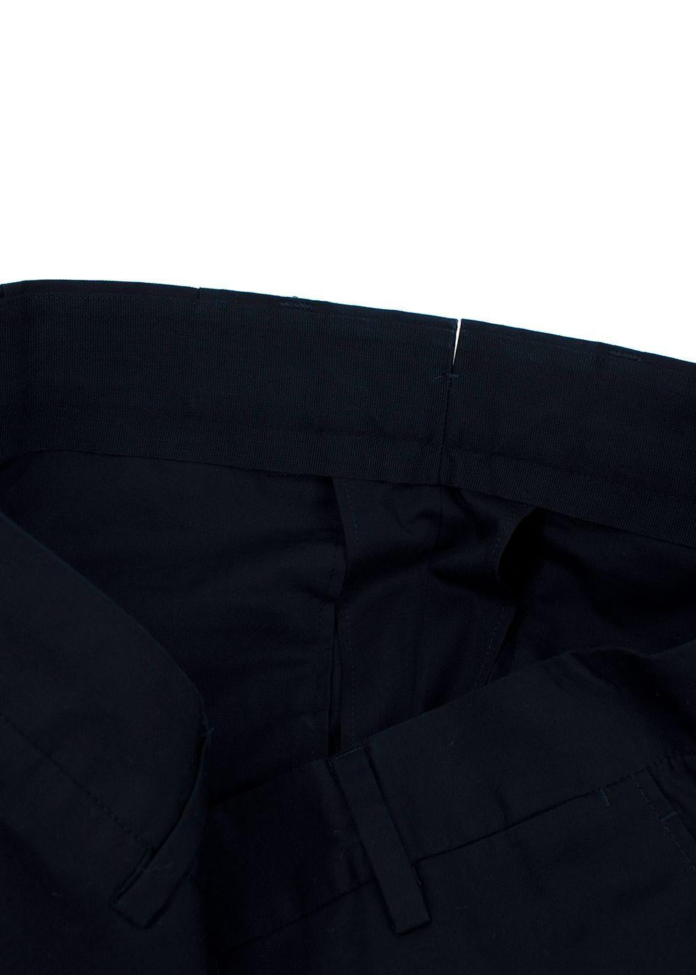 Lanvin Navy Cotton Tailored Trousers