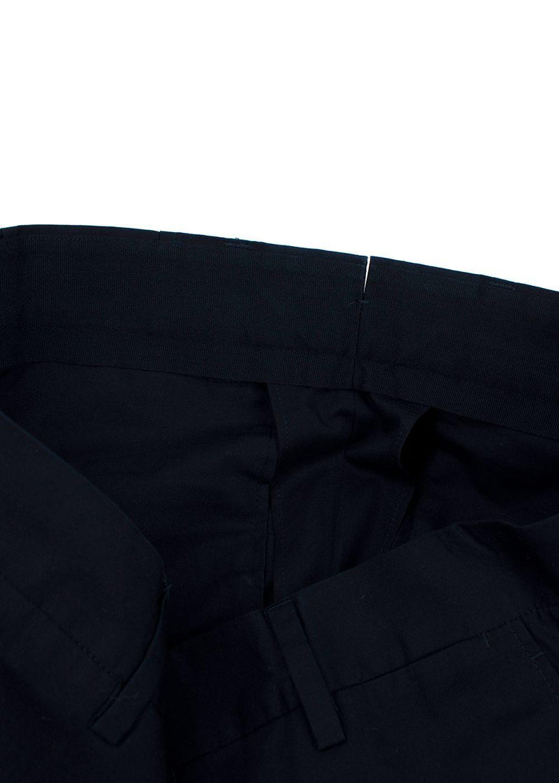 Lanvin Navy Cotton Tailored Trousers