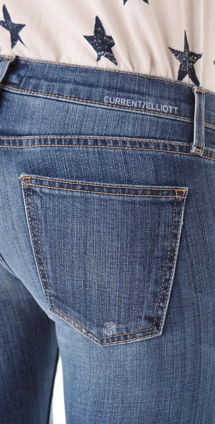 Current/Elliott Cuffed Distressed Jeans