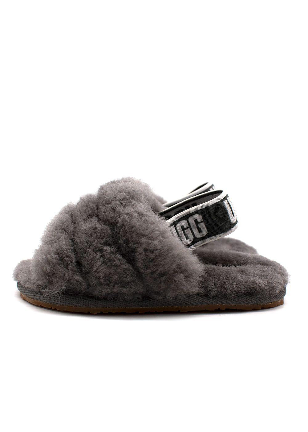 UGG Kids Grey Shearling Slide