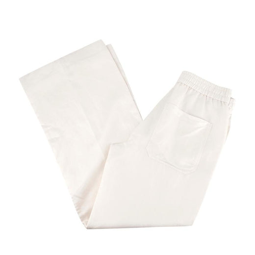 Massimo Dutti Cream Twill Wide Leg Trousers