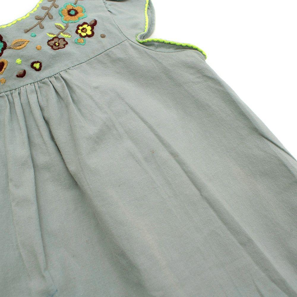 Sea Blue Embroidered Kids 18M Top