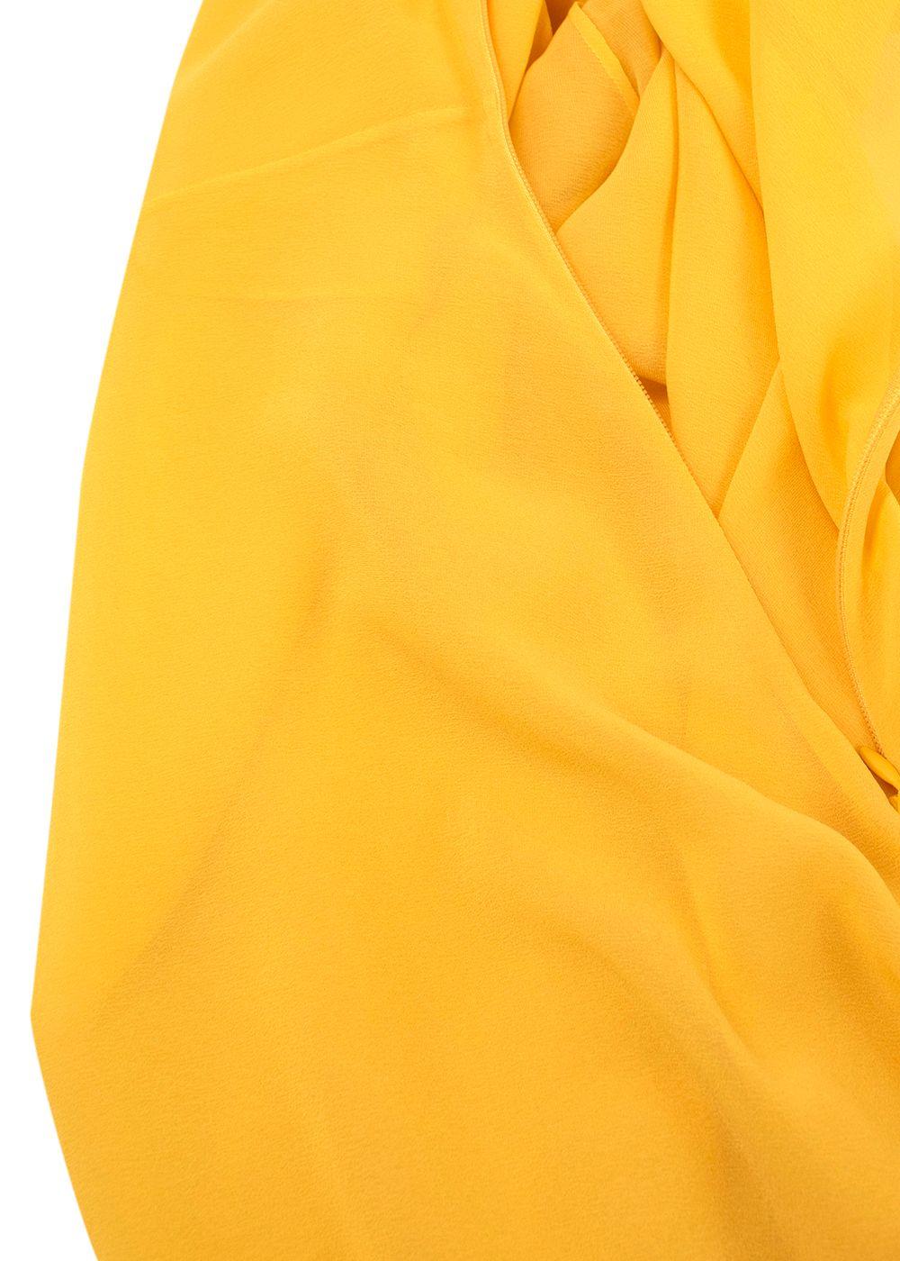Dior Yellow Pixel Zodiac Pattern Silk Midi Dress