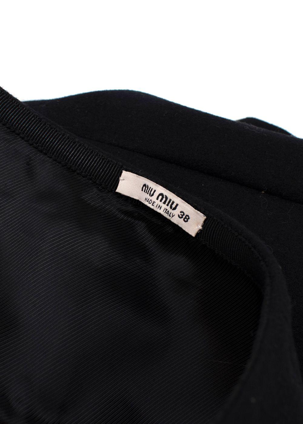 Miu Miu Black Wool Blend Double Breasted Jacket & A-line Mini Skirt