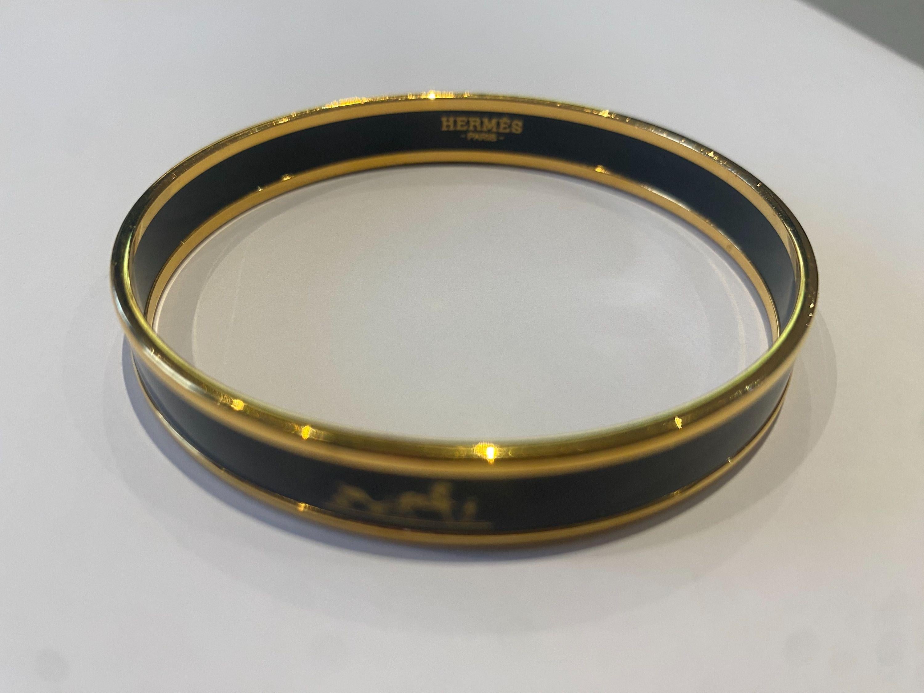 Slim Black Enamel Bangle